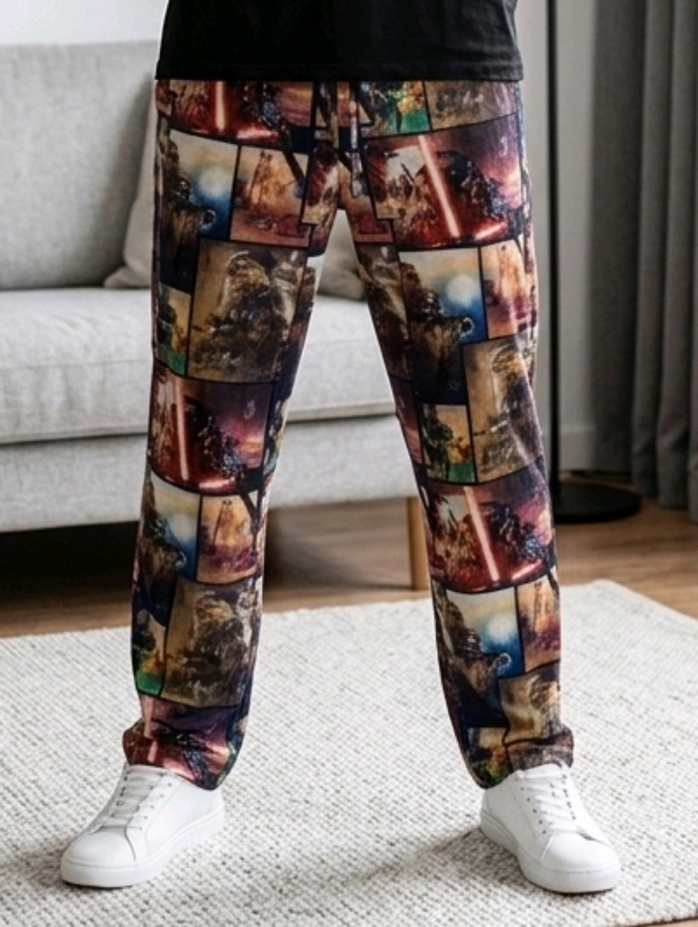Star Wars Chewbacca Scenes Flannel Sleep Lounge Pant Pajama Bottoms Men's Large